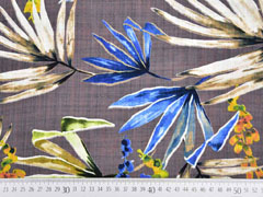 Baumwolle Viskose tropische Bl�tter, mattes Braun