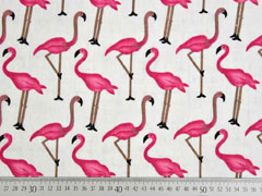 Baumwolle Viskose Flamingos, pink cremewei�
