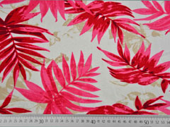 Viskose Leinen Palmbl�tter, rot cremewei�