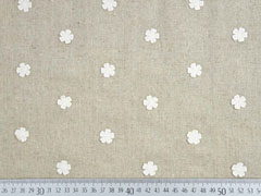 Leinen Viskose gestickte Blumen Applikationen, wei� beige