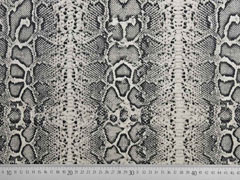 Leinenlook Dekostoff Schlangenmuster, grau schwarz natur