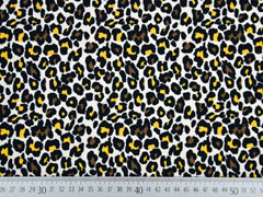 Jersey Leopardenmuster, schwarz ocker beige