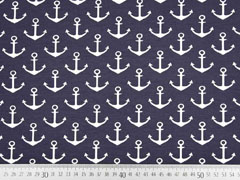 French Terry Sweat wei�er Anker, dunkelgrau