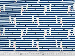 Jersey Seepferdchen Streifen, hellblau dunkelblau