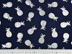 Jersey Ananas Silber metallic, dunkelblau
