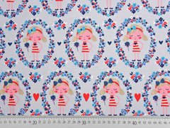 Jersey M�dchen im Blumenkreis, hellgrau