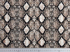 Viskose Schlangenmuster, hellbraun cremewei� schwarz