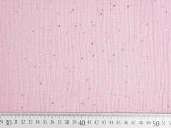 Musselin Double Gauze goldene Punkte, altrosa
