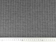 Jacquard Jersey Nadelstreifen, wei� mittelgrau