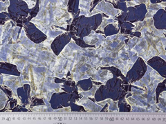 Viskosejersey abstraktes Blumenmuster, jeansblau