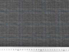 Punto di Roma Heavy Stretchjersey Glencheck, blau grau schwarz