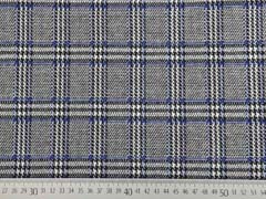 Jacquard Jersey Glencheck, royalblau schwarz wei�