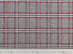 Jacquard Jersey Glencheck, rot schwarz wei�