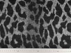 Mantelstoff mit Wollanteil Leopardenmuster angeraut, grau