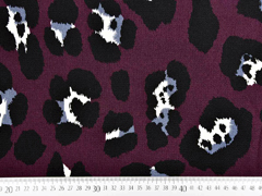 Blusenstoff Crepe gro�es Leopardenmuster, bordeaux