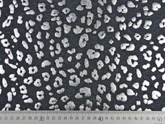 Jersey Leopardenmuster silber metallic, anthrazit meliert