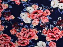 Jersey gro�e Rosen Digitaldruck, dunkelblau