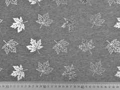 Jersey Ahornbl�tter silber metallic, hellgrau meliert