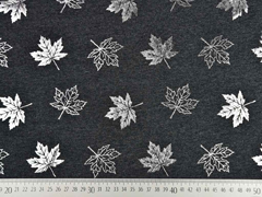 Jersey Ahornbl�tter silber metallic, anthrazit meliert