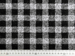 Jacquardjersey Karomuster angeraut, schwarz grau
