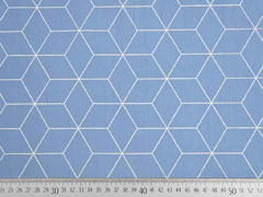 Baumwollstoff W�rfelmuster, rauchblau