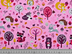 Jersey Waldtiere Laub Pilze, beere rosa