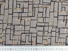 Sweat French Terry Gittermuster Kupfer metallic, taupe melange