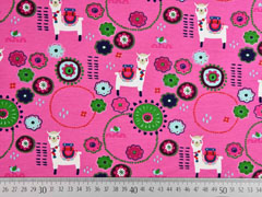 Jersey Lamas bunte Blumen, pink