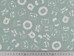 Musselin Double Gauze Tiergesichter, wei� helles altmint
