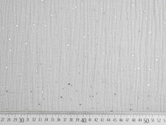 Musselin Double Gauze silberne Punkte, hellgrau