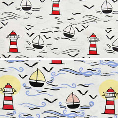 Jersey Magic Segelboote Leuchtt�rme UV-Licht Farbeffekte, cremewei�