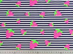 Jersey Streifen Neon Erdbeeren, dunkelblau wei�