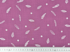 Musselin dreifach Triple Gauze  Federn, wei� beere