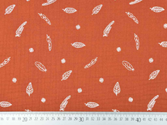 Musselin dreifach Triple Gauze Federn, wei� terracotta