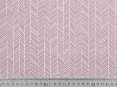 Baumwollstoff Pfeilspitzen Fischgr�t, wei� helles altrosa