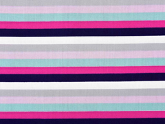 Baumwollstoff Streifen 1 cm , beere mint flieder grau wei�