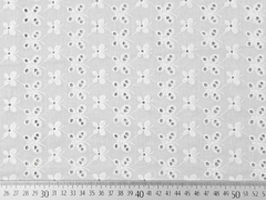 bestickter Baumwollstoff Blumen Schmetterlinge Lochstickerei, wei�