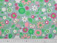 Baumwolle Sommerwiese, mintgr�n