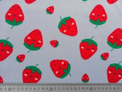 Restst�ck 75cm BW gro�e Erdbeeren, hellgrau