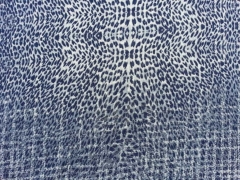 Luftig leichter Chiffon Animalprint - blau creme