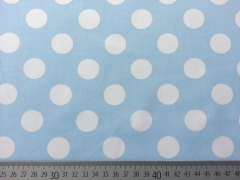 BW Punkte 2,2 cm - weiss auf hellblau