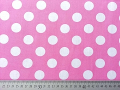 BW Punkte 2,2 cm - weiss auf pastellpink
