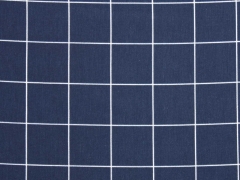 Restst�ck 89cm Blusenstoff Linien & Quadrate, dunkelblau