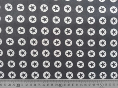 Baumwollstoff Sterne im Kreis 1,8 cm - weiss auf dunkelgrau
