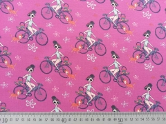 French Terry Susi und der Pudel, pink