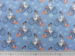French Terry Susi und der Pudel, stahlblau