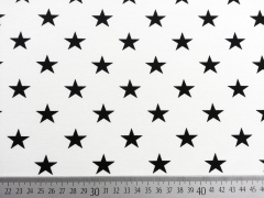 Jersey Sterne 2cm,  schwarz/cremeweiss