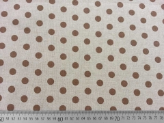 Dekostoff Punkte 1,3 cm - braun auf natur