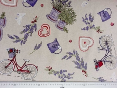 Dekostoff Provence, natur/lila