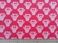 Baumwollstoff Gespenster - rosa auf fuchsia (pink)